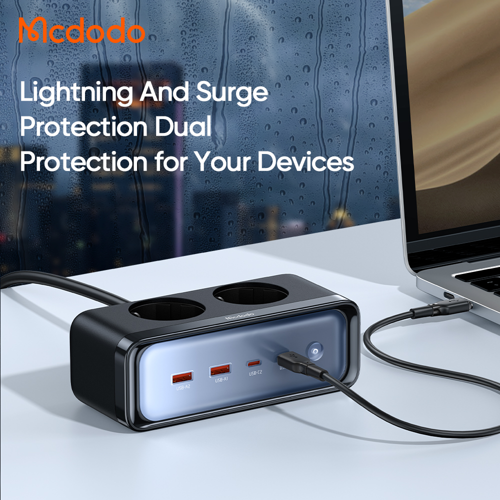 Mcdodo 70W 2C+2A+2AC GAN Lightning Protection Power Strip (EU)