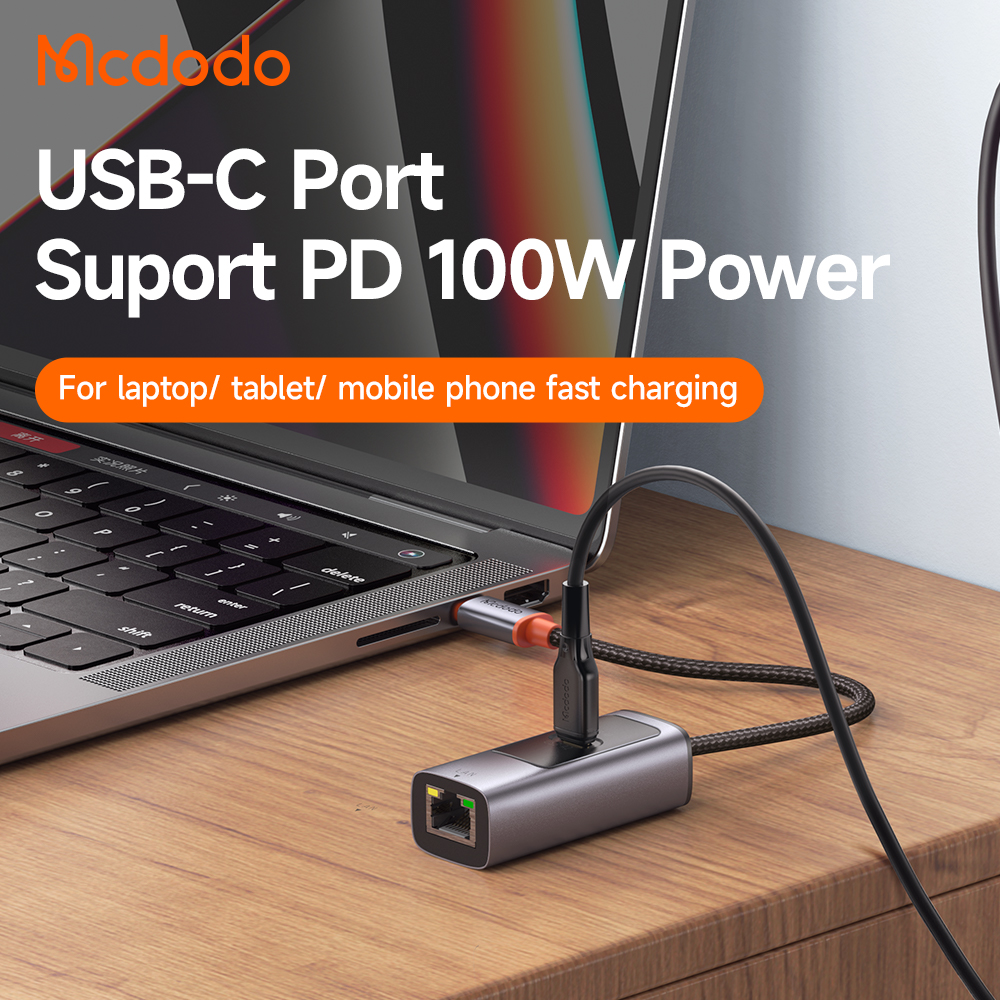Mcdodo 2 in 1  USB-C HUB Docking Station ( PD100W+RJ45 )