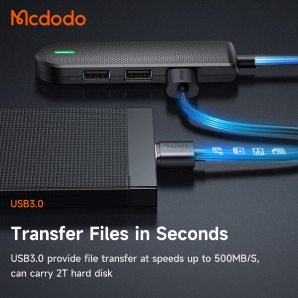 Mcdodo 5 in 1 USB-C HUB Docking Station ( USB2.0*2, USB3.0*1, SD/TF Card Slot*1 ) - Image 4