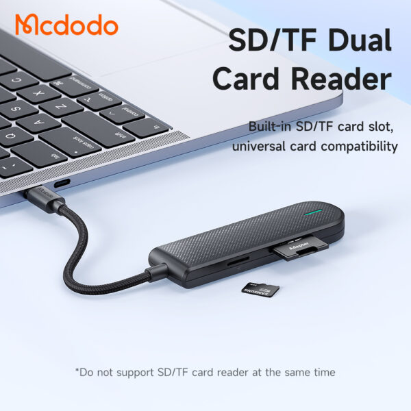 Mcdodo 5 in 1 USB-C HUB Docking Station ( USB2.0*2, USB3.0*1, SD/TF Card Slot*1 ) - Image 5