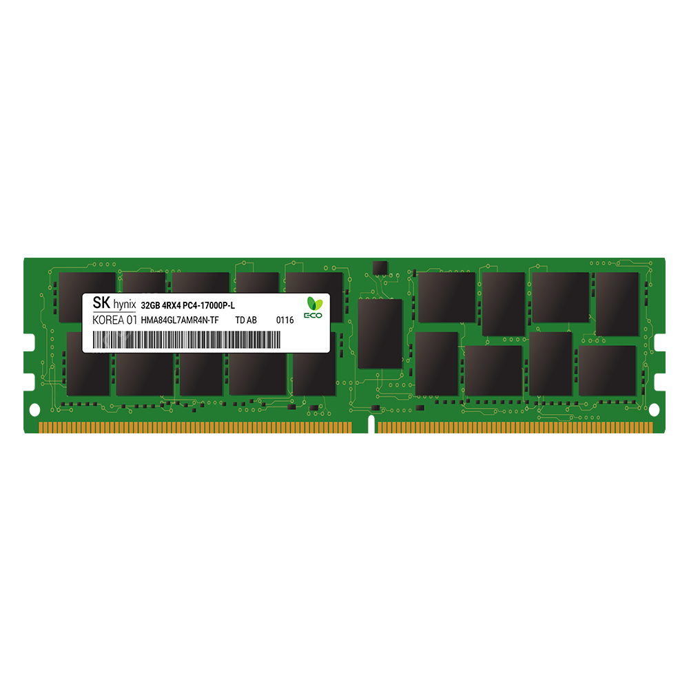 SK Hynix 1x 32GB DDR4-2133 LRDIMM PC4-17000P-L Quad Rank x4 Module PN - HMA84GL7AMR4N-TF