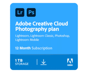Adobe Creative Cloud Photography Plan 1TB (Lightroom & Photoshop ) Subscription 12 Months