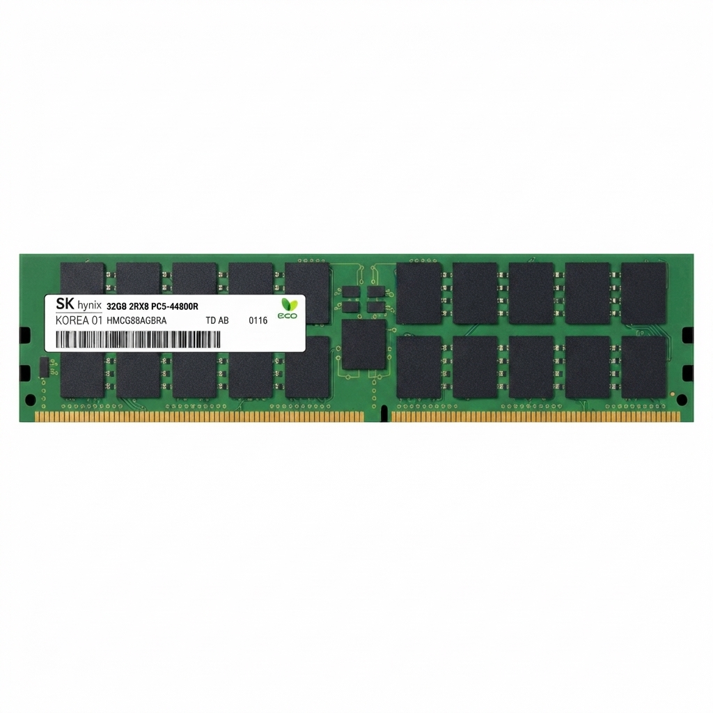 SK Hynix RAM 1x 32GB DDR5-5600MHz ECC RDIMM PC5-44800R CL46 1.1V HMCG88AGBRA